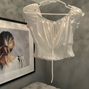 White Blouse Crop Top